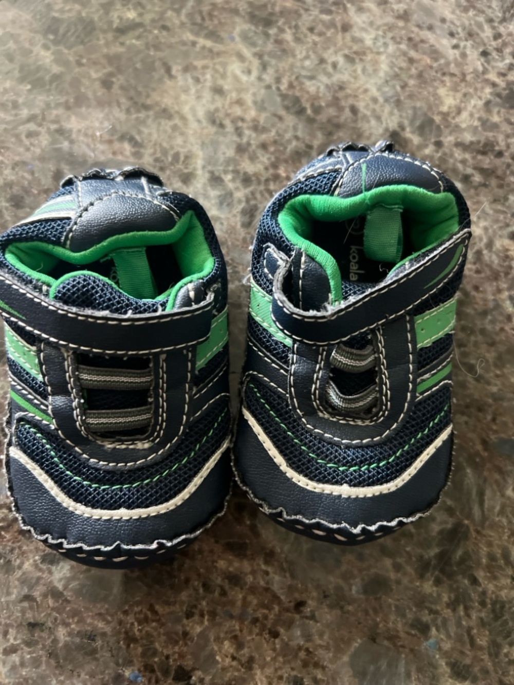 Koala Kids Navy and Green Baby Walker Sneakers